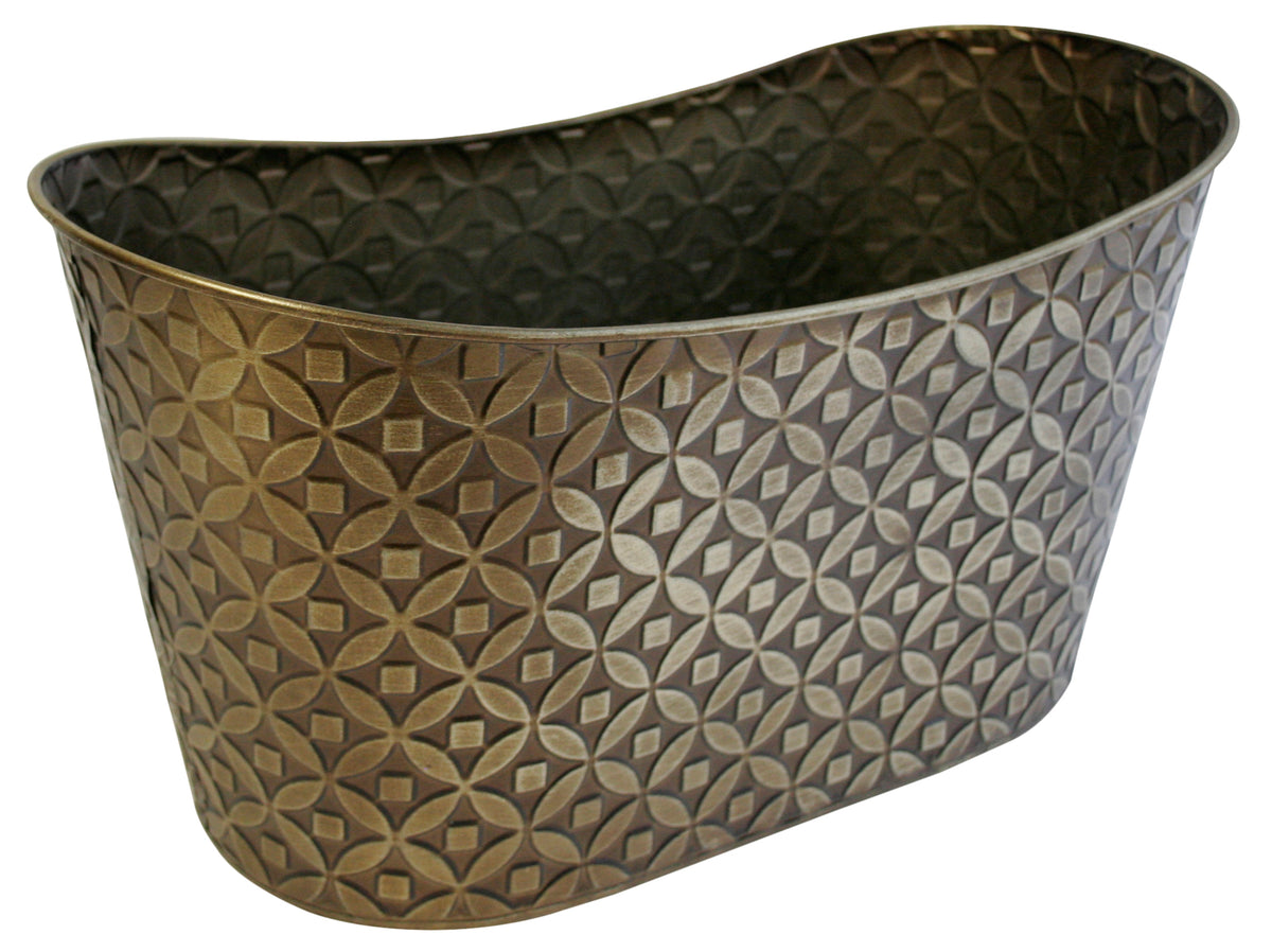 15&quot; Gold Container w/Embossed Designs