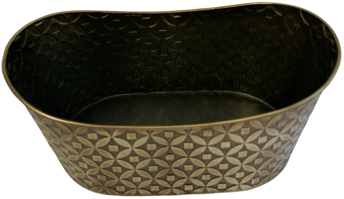 15&quot; Gold Container w/Embossed Designs