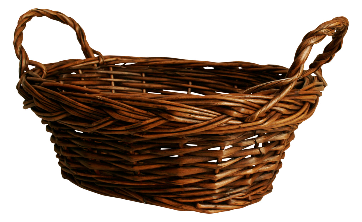 10&quot; Dark Brown Oval Willow Basket