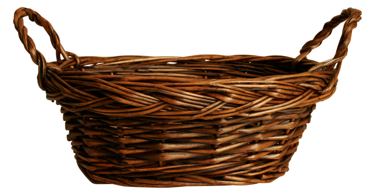 10&quot; Dark Brown Oval Willow Basket