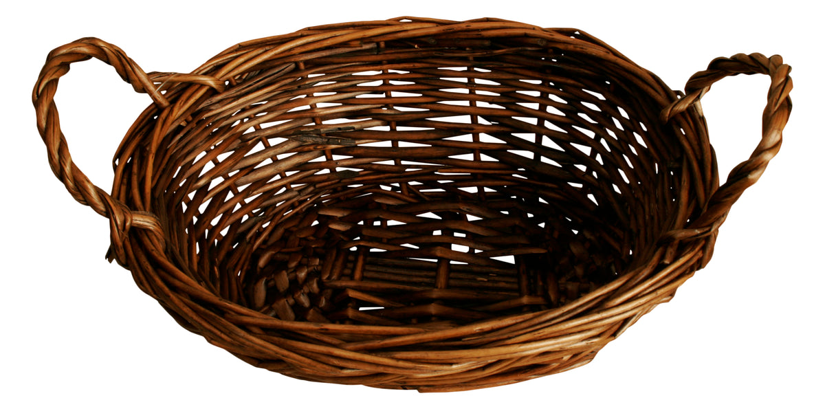 10&quot; Dark Brown Oval Willow Basket