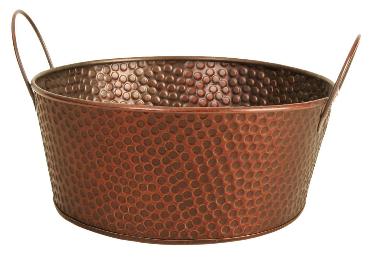 10.5&quot; Copper Tint Hammered Metal Bowl Planter Flower Pot Gift Basket