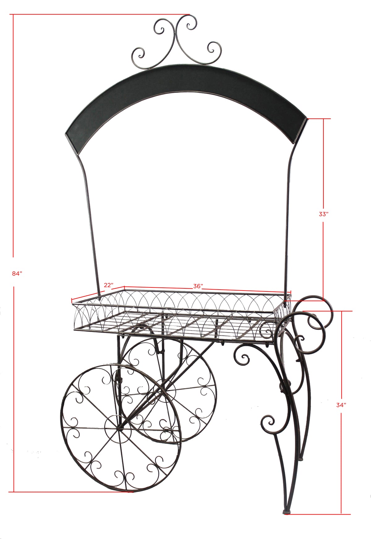 Display Metal Chalk Board Display Cart