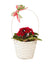 4.75" White Bamboo Basket With Handle-Wald Imports