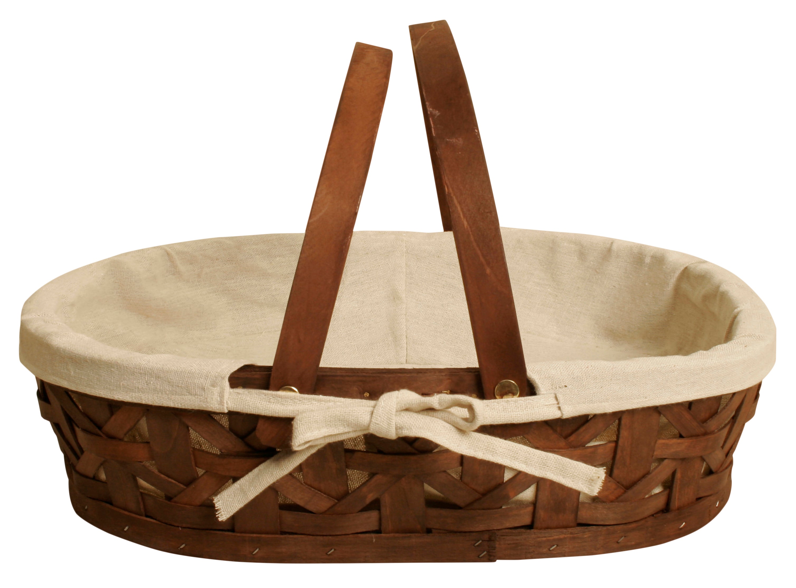 17 Stained Woodchip Basket w/Liner  Wholesale Gift Basket Containers -  Wald Imports